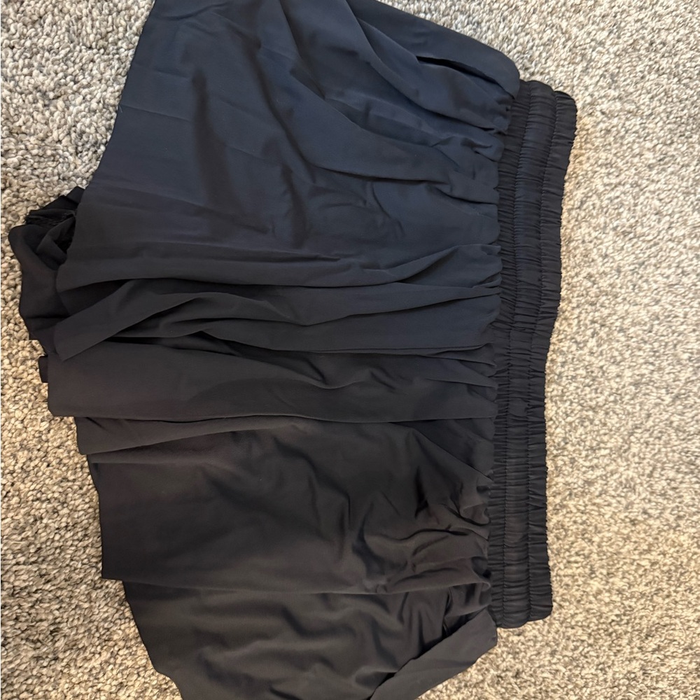 Black Athletic flowy Shorts for Women - Picture 2 of 3